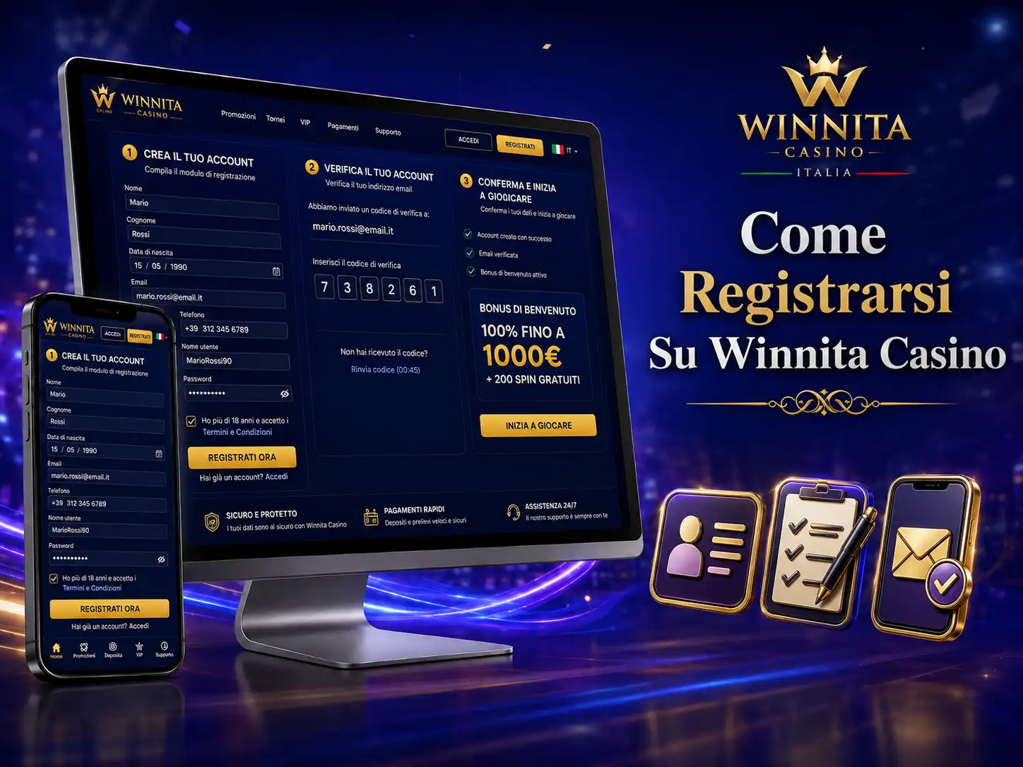 Come Registrarsi Su Winnita Casino