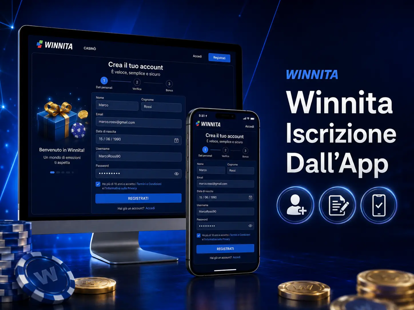 Winnita Iscrizione Dall'App